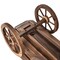 Brown Fir Wood Garden Barrel Planter Wagon with Wheels and Handle